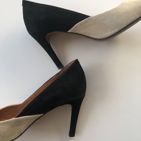 INWEAR Shoes Ivory/Cream & Black 3" high heels Upper Suede Leather EU39 US8/8.5 - Picture 13 of 16
